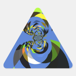 Pegatina Triangular Ilustraciones de siluetas femeninas coloridas y he