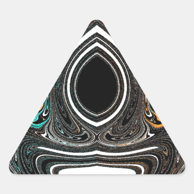 Pegatina Triangular Imagen de arte en textura de cebra de origen étnic (Anverso)
