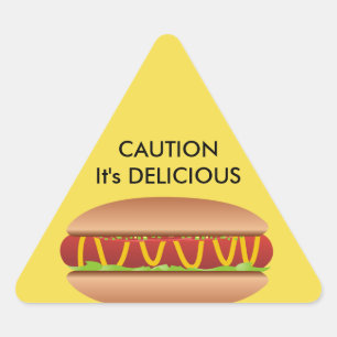 Pegatina Triangular Imagen de Hotdog