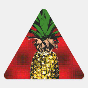 Pegatina Triangular Imagen de Pineapple Newsprint
