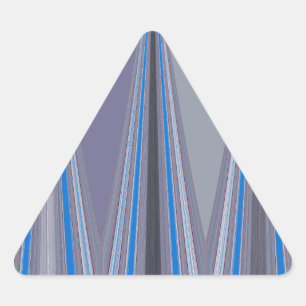 Pegatina Triangular Impresión artística de Chevron Azul, Morado y Gris