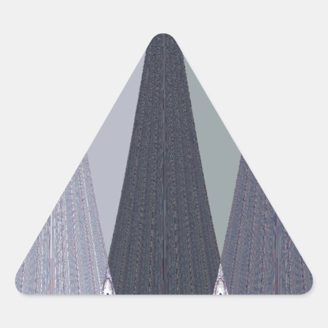 Pegatina Triangular Impresión artística de puntos Chevron en gris ceni (Anverso)
