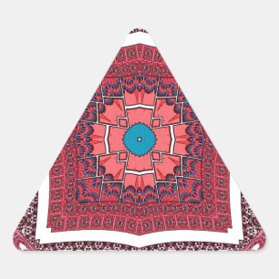 Pegatina Triangular Impresión artística del patrón Ajrak de la cultura