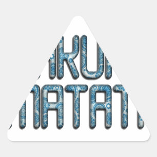 Pegatina Triangular Impresión de arte 3D de Hakuna Matata