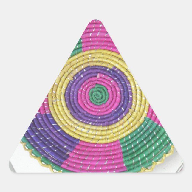 Pegatina Triangular Impresión de arte con remolinos (Anverso)