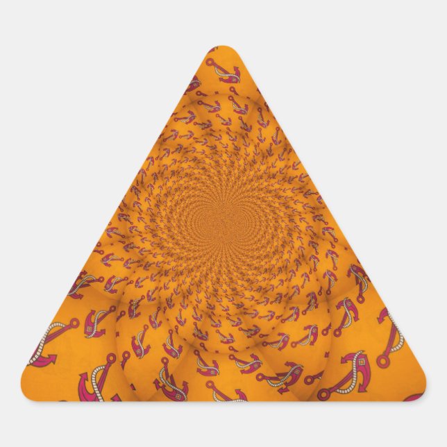 Pegatina Triangular Impresión de arte de ancla caleidoscopio (Anverso)