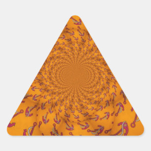 Pegatina Triangular Impresión de arte de ancla caleidoscopio