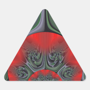 Pegatina Triangular Impresión de arte de Aurora Roja