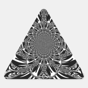 Pegatina Triangular Impresión de arte de caleidoscopio de cebra circul