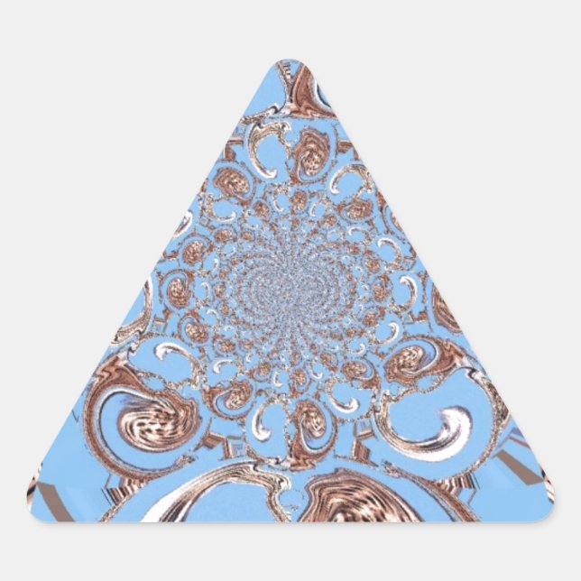 Pegatina Triangular Impresión de arte de caleidoscopio vintage (Anverso)