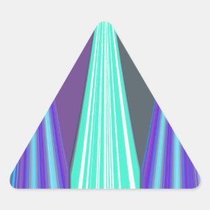 Pegatina Triangular Impresión de arte de Chevron azul morado cian con 