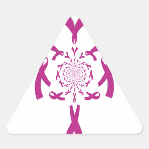 Pegatina Triangular Impresión de arte de concienciación sobre el cánce