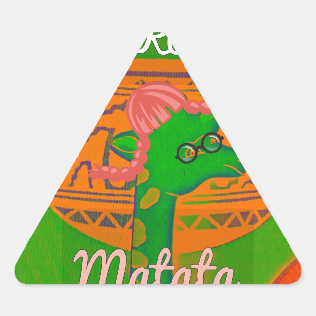 Pegatina Triangular Impresión de arte de Hakuna Giraffe (Anverso)