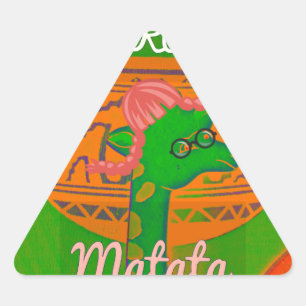 Pegatina Triangular Impresión de arte de Hakuna Giraffe
