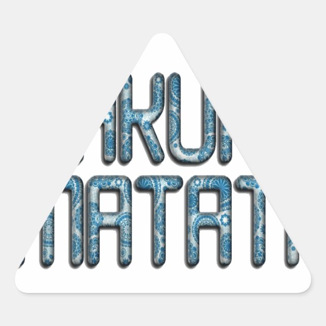Pegatina Triangular Impresión de arte de Hakuna Matata 3D (Anverso)