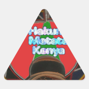 Pegatina Triangular Impresión de arte de Hakuna Matata en Kenia