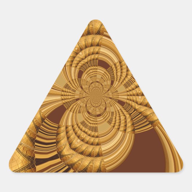 Pegatina Triangular Impresión de arte de la jirafa dorada (Anverso)