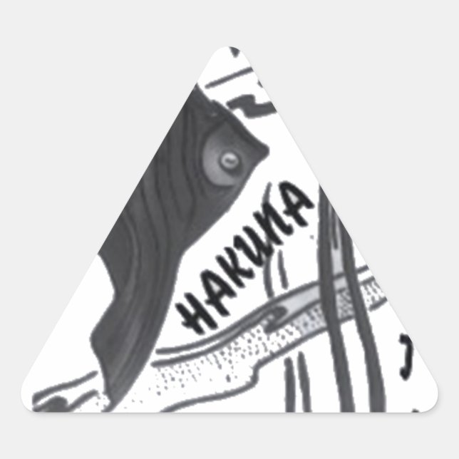 Pegatina Triangular Impresión de arte de pescado de Hakuna Matata (Anverso)