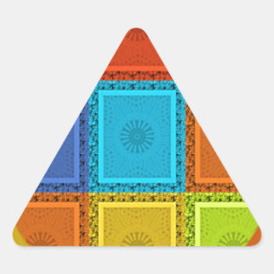 Pegatina Triangular Impresión de Arte de Torbellino de Cuadrícula