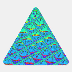 Pegatina Triangular Impresión de arte en el estilo de la sirena azul i