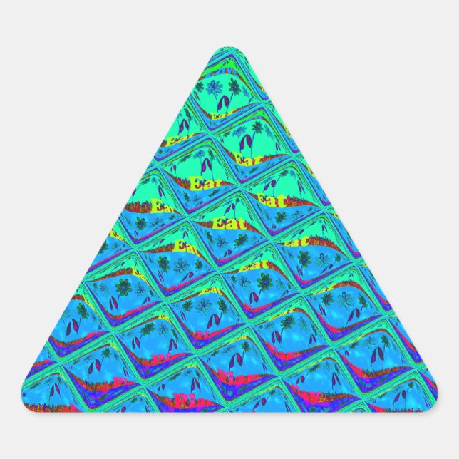 Pegatina Triangular Impresión de arte en el estilo de la sirena azul i (Anverso)