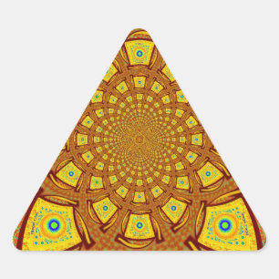 Pegatina Triangular Impresión de arte en Kaleidoscope dorado