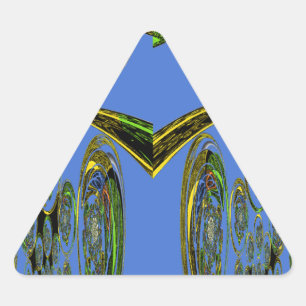 Pegatina Triangular Impresión de arte iridiscente con diseño abstracto
