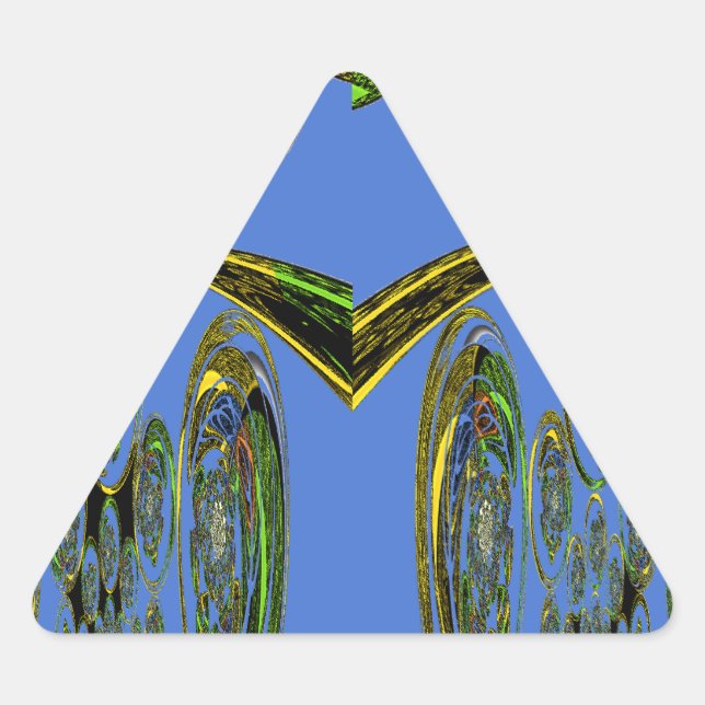 Pegatina Triangular Impresión de arte irlandés con diseño abstracto de (Anverso)
