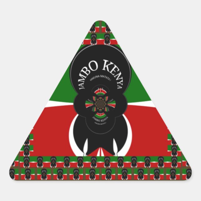 Pegatina Triangular Impresión de arte Jambo Kenya (Anverso)
