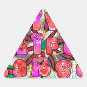 Pegatina Triangular Impresión de arte "Live Life Large"