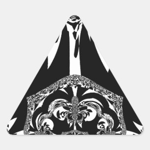 Pegatina Triangular Impresión de arte negro y blanco en África