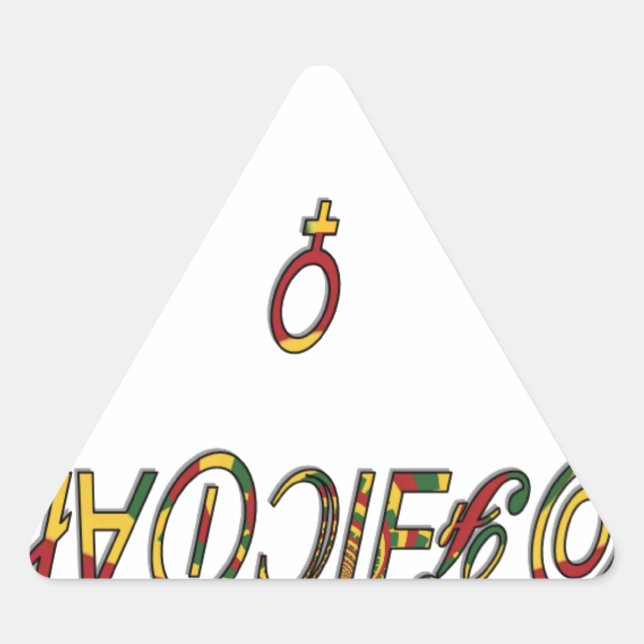 Pegatina Triangular Impresión de arte "OFICIAL" de símbolo femenino in (Anverso)