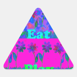 Pegatina Triangular Impresión de arte vibrante con motivación "Come Lo