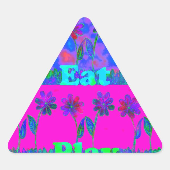 Pegatina Triangular Impresión de arte vibrante con motivación "Come Lo (Anverso)