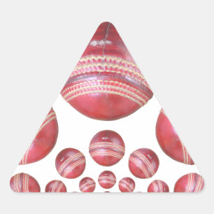Pegatina Triangular Impresión de bolas de cricket para aficionados al
