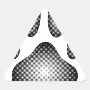 Pegatina Triangular Impresión de garras de perro en gradientes blancos