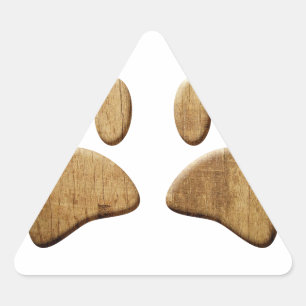 Pegatina Triangular Impresión de hojas de madera de perro