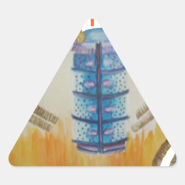 Pegatina Triangular Impresión de Jambo Jumbo African Kids Elephants (Anverso)