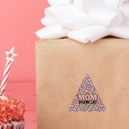 Pegatina Triangular Impresión de leopardo rosa de Mamá Power