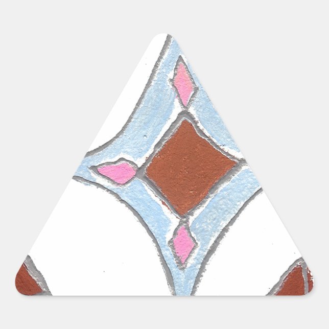 Pegatina Triangular Impresión de pintura de aceite de Mandala (Anverso)