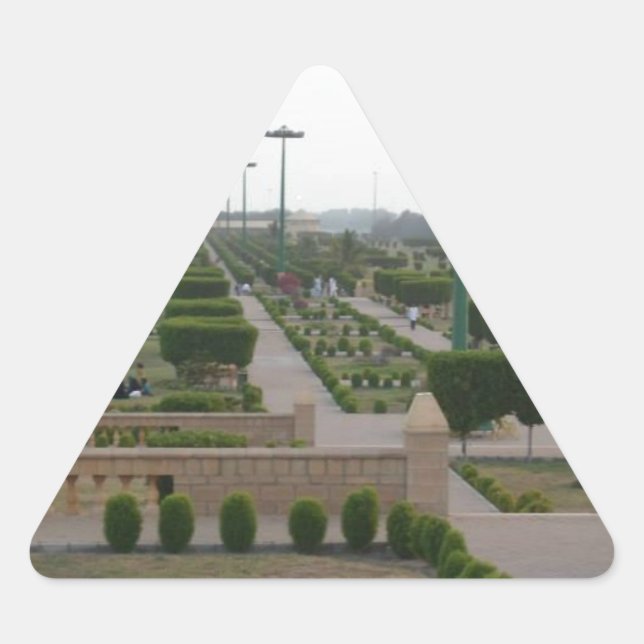 Pegatina Triangular Impresión paisajística de Benazir Park (Anverso)