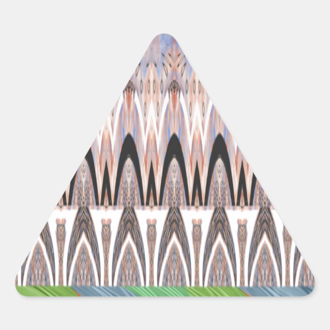 Pegatina Triangular Impresionante Arte de Impresión de Patrón Abstract (Anverso)