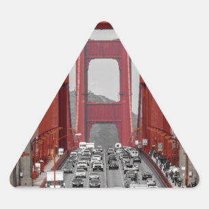 PEGATINA TRIANGULAR ¡IMPRESIONANTE! GOLDEN GATE BRIDGE CALIFORNIA EE.U