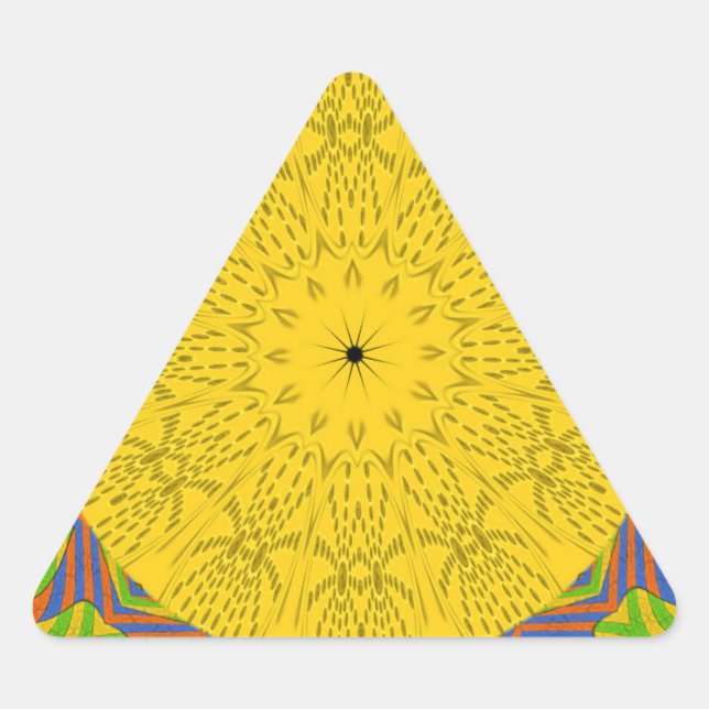 Pegatina Triangular Imprimir arte de patrón egipcio (Anverso)