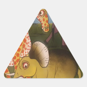 Pegatina Triangular Imprimir arte de trío africano