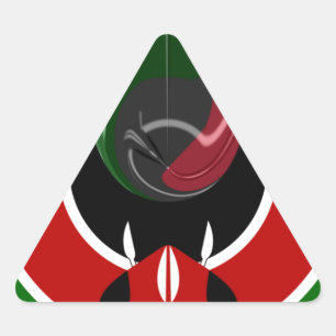 Pegatina Triangular Increíble diseño gráfico con la bandera de Kenia