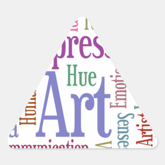 Pegatina Triangular Inspiración artística de palabras de artista creat