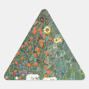 Pegatina Triangular Jardín del país con los girasoles 1907