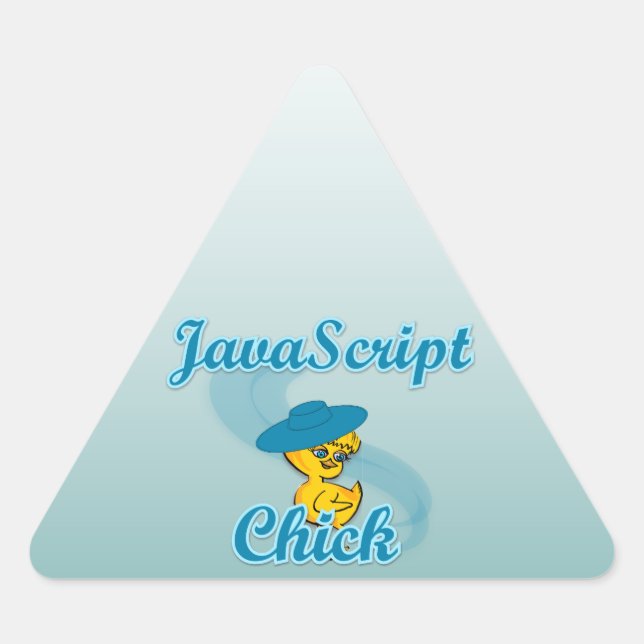 Pegatina Triangular Javascript Chick #3 (Anverso)