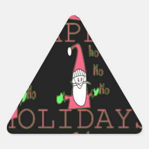 Pegatina Triangular Jolly Mouse Santa: Un Ilustracion divertido de vac